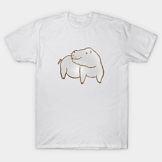 Hippopotamus Caricature T-Shirt by Marccelus
